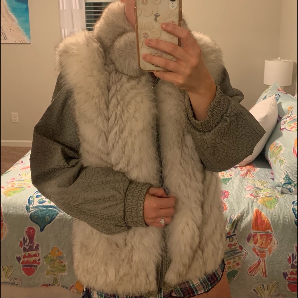 Vintage Fox Fur Coat, Jones Furs, Converts to Vest